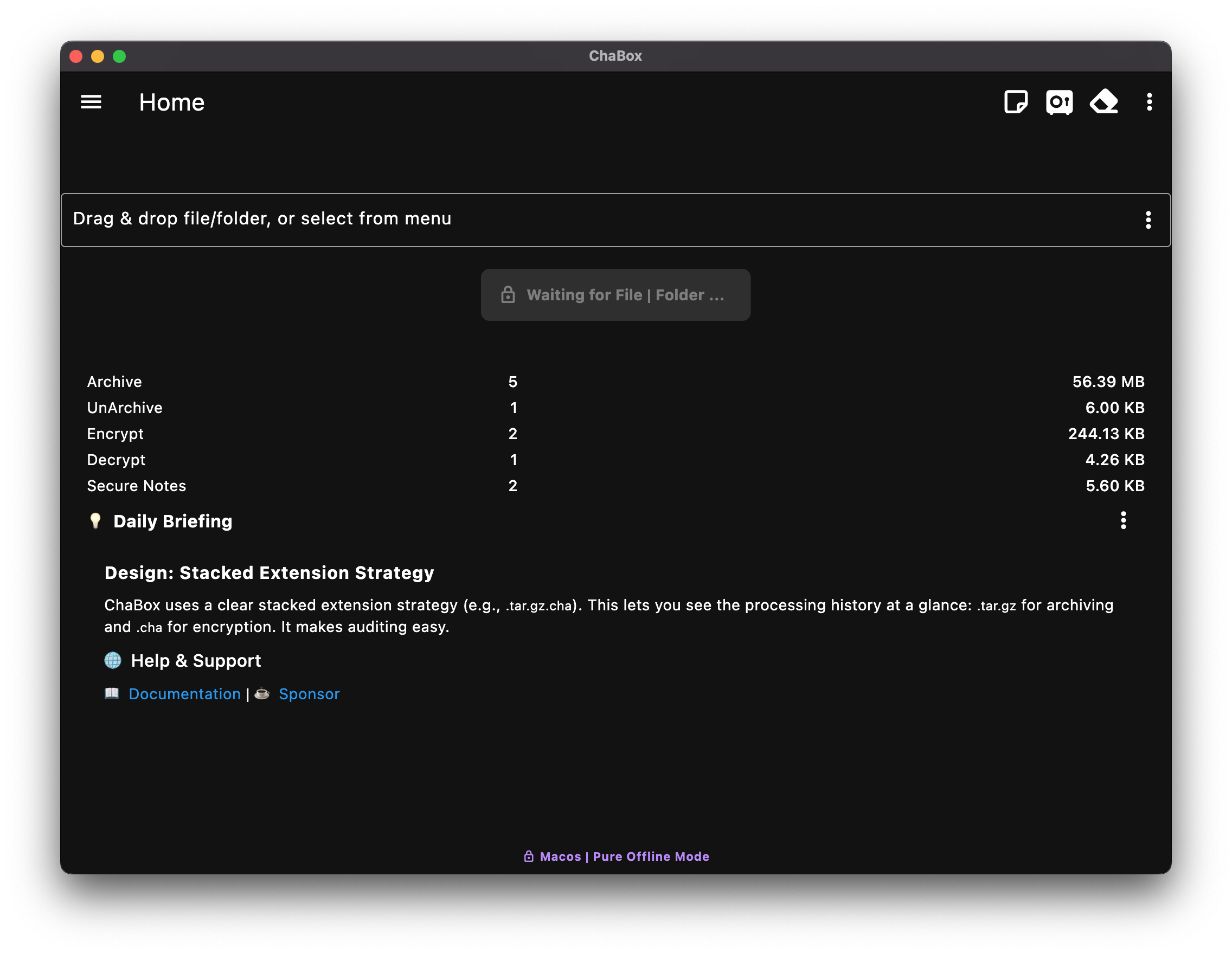 ChaBox Default Home Screen
