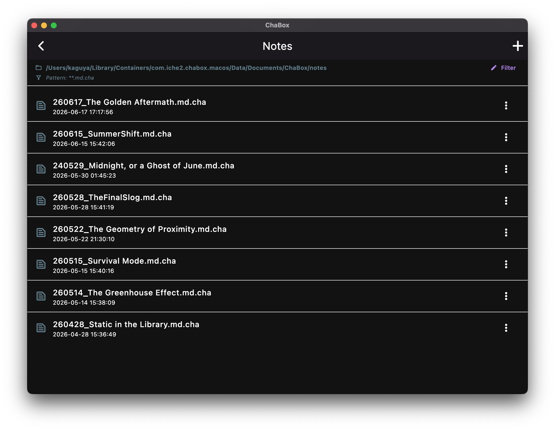 Secure Notes List