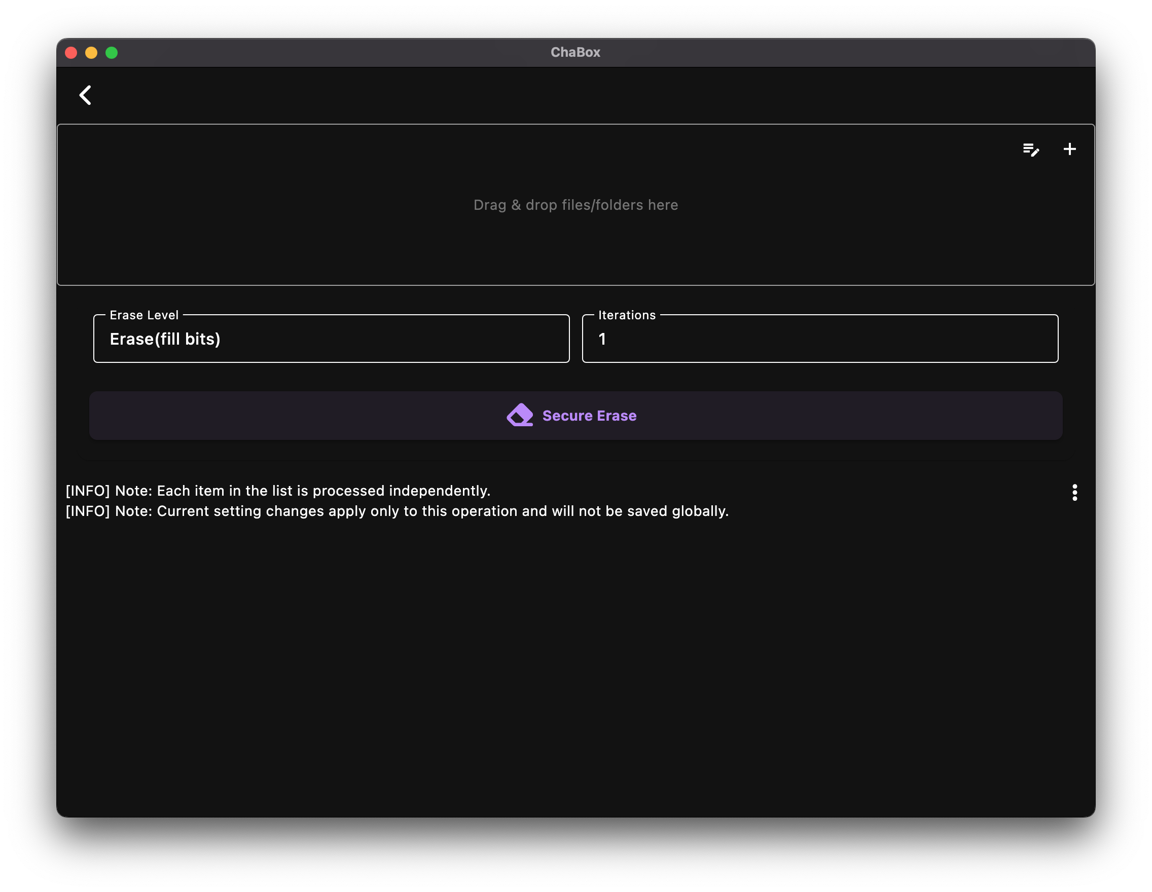 Secure Erase Interface