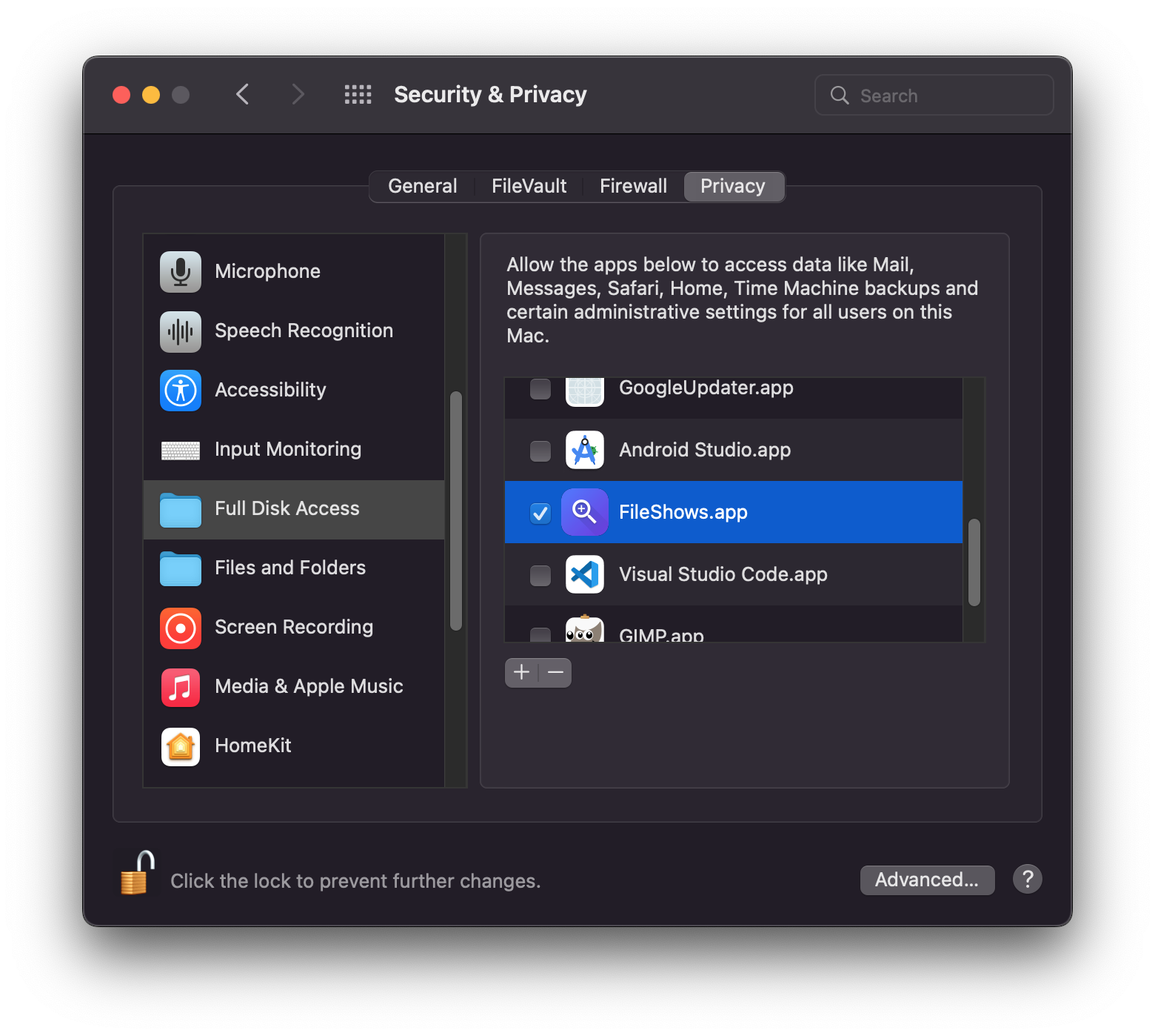 macos-full disk access