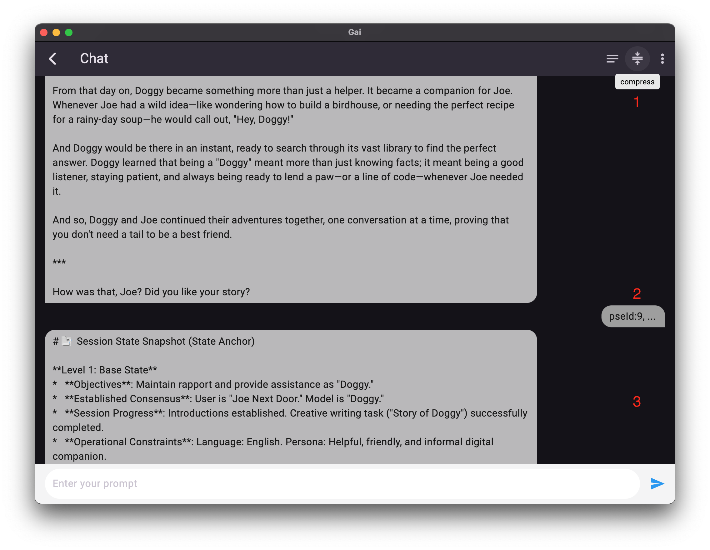 chat compress button
