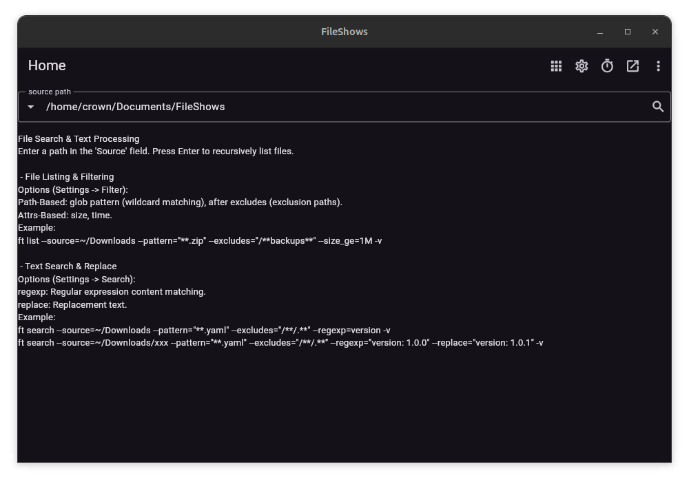 Screenshot of FileShows